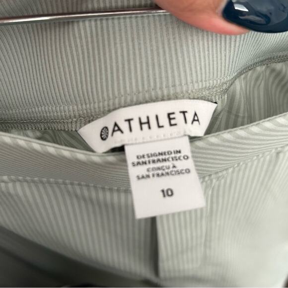 NWT Athleta Brooklyn Textured Ankle Pant Green
City Stripe Pants Size 10 - Picture 9 of 10